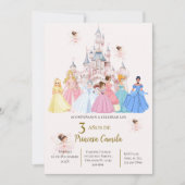 Princess Third Birthday Invitation at Her Castle Kaart (Voorkant)