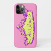 Princess Tiara Crown Custom Name iPhone Case (Achterkant)