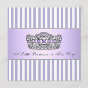 Princess Tiara Lavender Paarse Baby Meisje Douche Kaart
