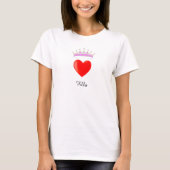 Princess Tiara & Name Calligraphy T-shirt (Voorkant)