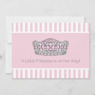 Princess Tiara Pink Princess Girl Baby shower Kaart