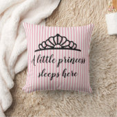Princess Tiara Pink Stripe Coussin personnalisé (Couverture)