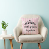 Princess Tiara Pink Stripe Persoonlijke Pillow Kussen (Stoel)