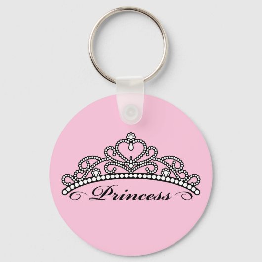 Princess Tiara Sleutelhanger (roze achtergrond) (Voorkant)