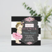 Princess Tutu Girls Krijtbord Baby shower Kaart (Staand voorkant)