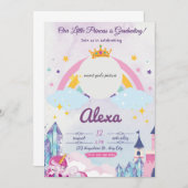 Princess Unicorn Afstuderen voor meisjes Kaart (Voorkant / Achterkant)