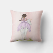 Princess Unicorn Dark Hair Paarse Cute Kussen (Achterkant)