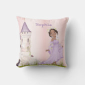 Princess Unicorn Dark Hair Paarse Cute Kussen (Voorkant)