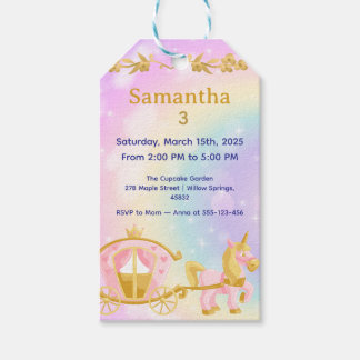 Princess Unicorn Gift Tags, Samantha Birthday Cadeaulabel