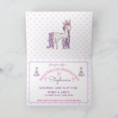 Princess Unicorn Modern Girly Waterverf Birthday (Binnen)