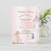 Princess Unicorn Pink Baby Girl Shower Kaart (Staand voorkant)