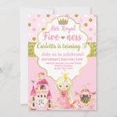 Princess, vijf-nens, koninklijk, meisje verjaardag kaart (Voorkant)