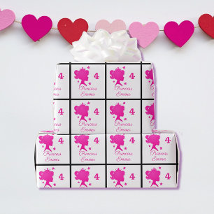 Princess Voeg meisjesnaam Leeftijd  Roze & Wit Cadeaupapier
