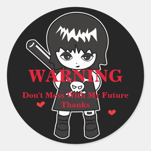 Princess Warning Ronde Sticker (Voorkant)