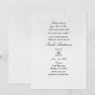 Princess White Damask Storybook Vrijgezellenfeest Kaart