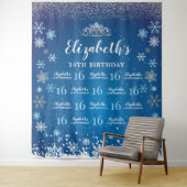 Princess Winter Birthday photobooth Backdrop Wandkleed (In situ)