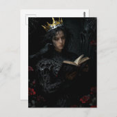Princess With a Black Bird Reading a Book Briefkaart (Voorkant / Achterkant)