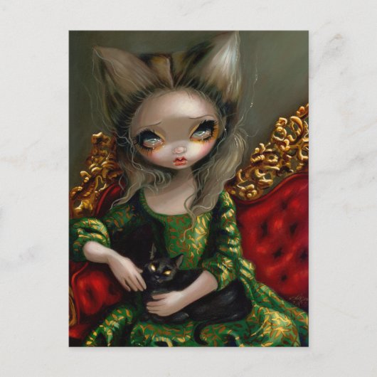 "Princess with a Black Cat"-Briefkaart Briefkaart (Voorkant)