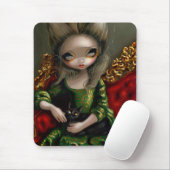 "Princess with a Black Cat" Mousepad Muismat (Met muis)