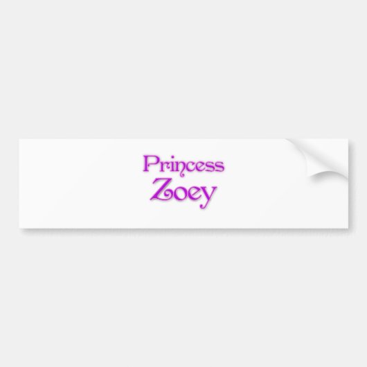Princess Zoey Bumpersticker (Voorkant)