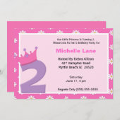 Princesse 2e Invitation anniversaire (Devant / Derrière)