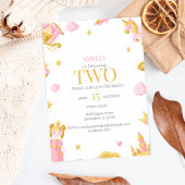 Princesse 2e Invitation anniversaire - Rose & Or
