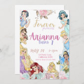 Princesse Anniversaire Invitation Filles Anniversa (Devant / Derrière)