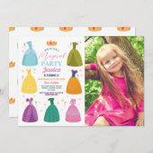 Princesse Anniversaire Invitation Party Filles Pho (Devant / Derrière)