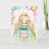 Princesse, Anniversaire, Petite Carte Graphique (Devant)