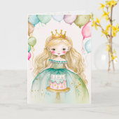 Princesse, Anniversaire, Petite Carte Graphique (Fleur jaune)
