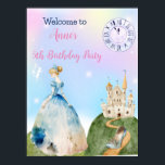 Princesse Anniversaire Poster d'accueil pour enfan<br><div class="desc">Il était une fois une petite princesse se tournait...  Ligne d'anniversaire qui peut être modifiée. Invitations et autres offres de fête d'anniversaire... Joyeux anniversaire!</div>