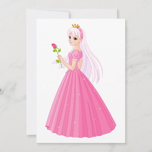 Princesse Avec Invitations Roses (Devant)