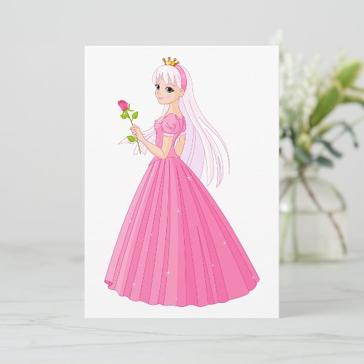 Princesse Avec Invitations Roses