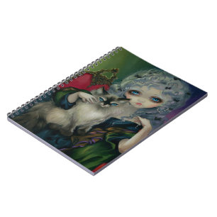"Princesse avec le carnet d'un chat de Ragdoll"