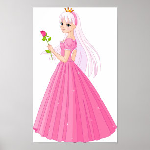 Princesse Avec Poster Rose