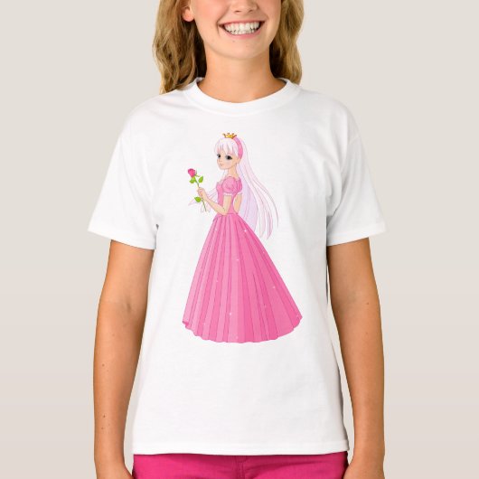 Princesse Avec T-shirt Filles Roses (Devant)