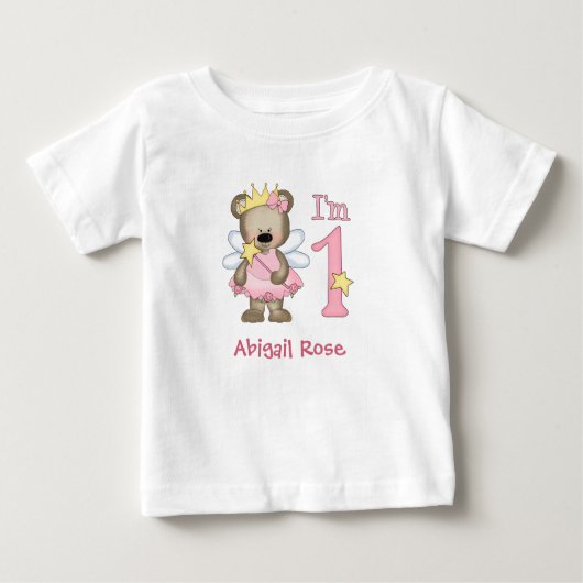 Princesse Bear 1er anniversaire T-shirt bébé (Devant)
