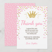 Princesse Birthday Gold Pink de carte de (Devant / Derrière)