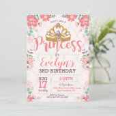 Princesse Birthday Invitation - princesse Party (Debout devant)