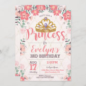 Princesse Birthday Invitation - princesse Party (Devant / Derrière)