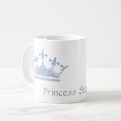 Princesse bleue Crown Custom Mug (Devant gauche)