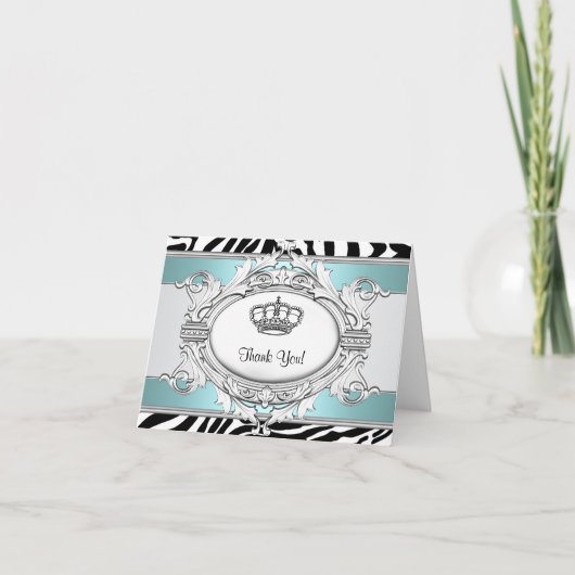 Princesse bleue turquoise carte de remerciements (Devant)