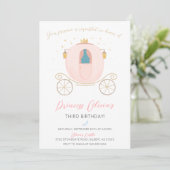 Princesse Carriage Girl Anniversaire Invitation (Debout devant)