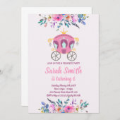 Princesse Carriage Invitation Anniversaire (Devant / Derrière)