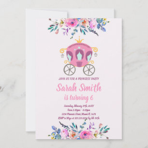 Princesse Carriage Invitation Anniversaire