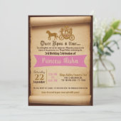 Princesse Carriage Invitation Anniversaire (Debout devant)