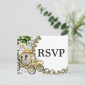 Princesse Carriage thème mariage RSVP carte postal (Debout devant)