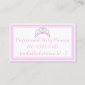 Princesse Carte de visite du Parti rose (Dos)