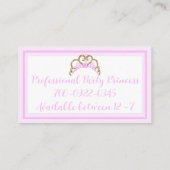 Princesse Carte de visite du Parti rose (Dos)