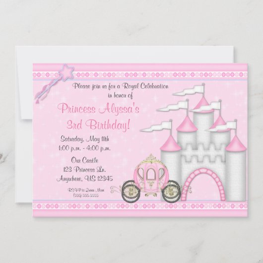 Princesse Castle Birthday Invitation (Devant)